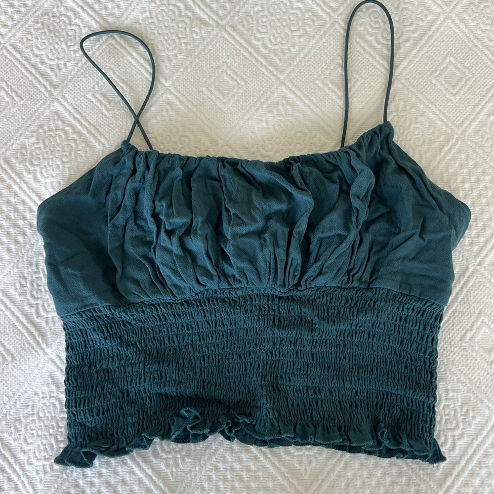 Pacsun LA Hearts Ruched Milkmaid Crop Top